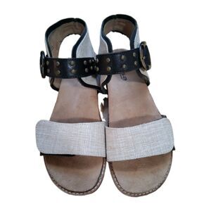 Halsa Bari Women's Flat Sandal Size 7 Hook & Loop Studded Strap Gladiator